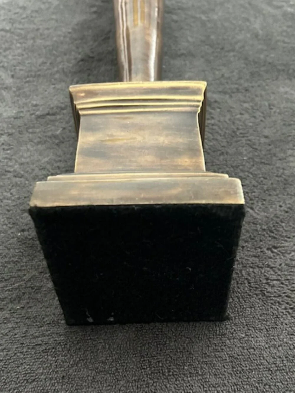 Vintage Brass Candlestick Candle Holder on Square Base, 14-3/4